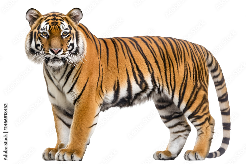 Naklejka premium tiger isolated on white background