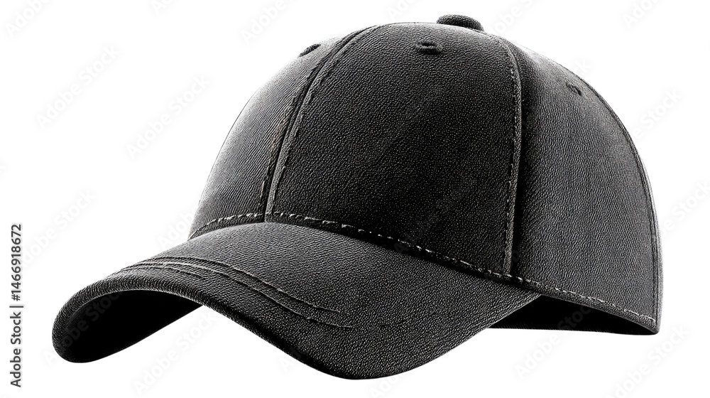 Sleek Black Cap: A stylish, dark cap, perfect for adding a touch of modern elegance to any look, ideal for various outdoor activities. Sleek Black Cap: A stylish, dark cap, perfect for adding a touch of modern elegance to any look, ideal for various outdoor activities.