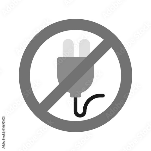 No Electricity icon vector image. Suitable for mobile apps, web apps and print media.