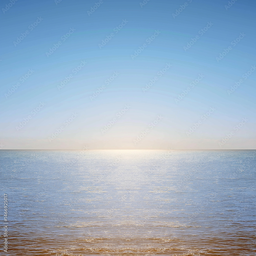 Fototapeta premium captures the serene beauty of an open sea under a clear sky.