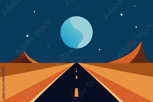 moonlight on a desert road stretching into the dis.svg