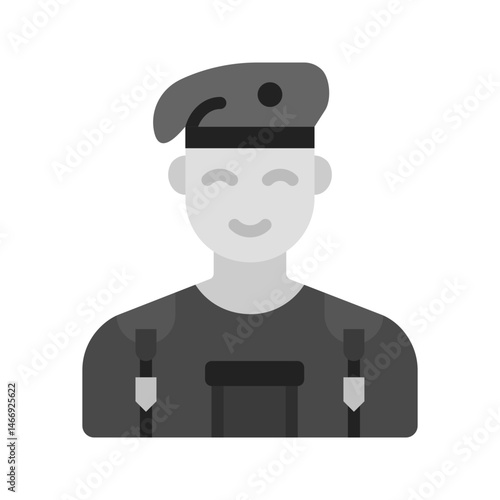 Soldier icon vector image. Suitable for mobile apps, web apps and print media.