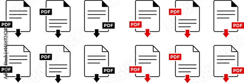 Pdf document note icon. Paper sheet. Pdf notepad document business concept. File format extensions
