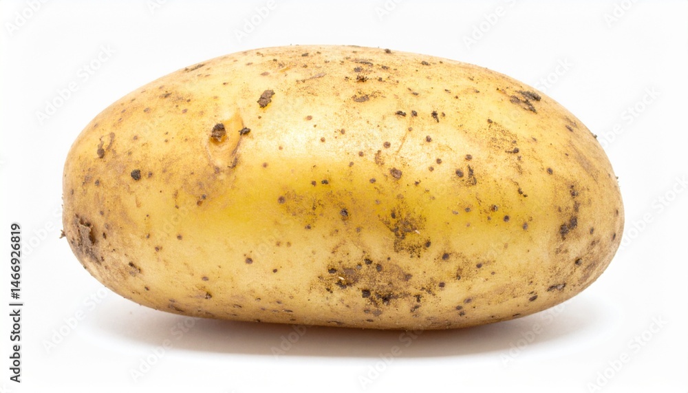 Whole Potato with Dirt Specks on Isolated Background Whole Potato with Dirt Specks on Isolated Background
