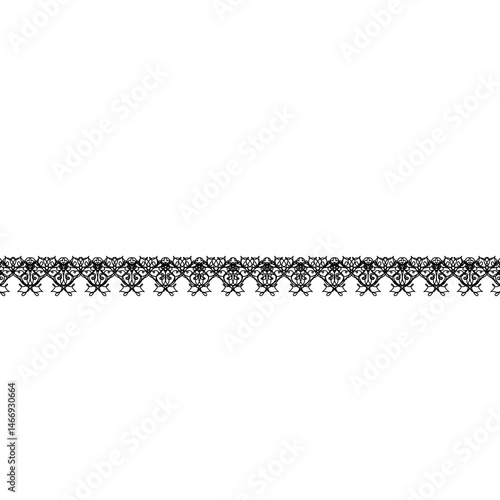 Black lace border,isolated ribbon trace,certificate decoration