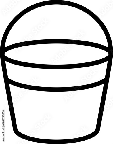 metal bucket outline icon illustration