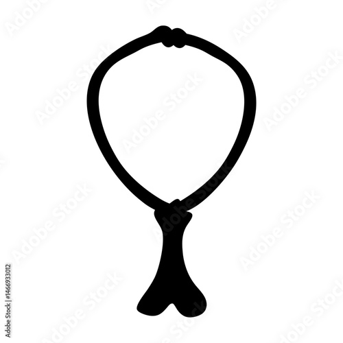A Simple Silhouette of a Necklace Pendant With a Circular Design