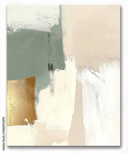 Obraz na płótnie abstract geometric pastel color blocks on cream background, minimal art style, clean composition, soft lighting, perfect for tote bag design w salonie