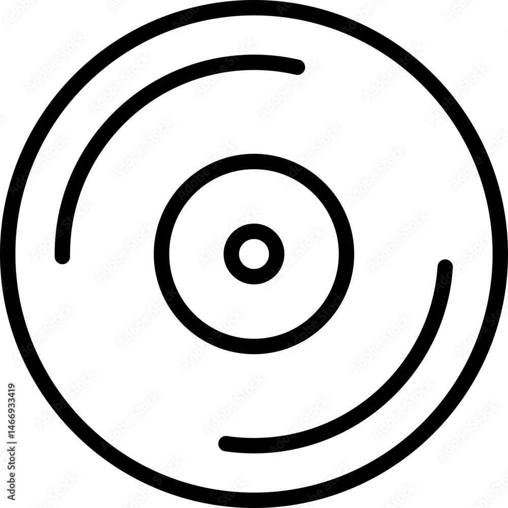 classic vinyl disc outline icon classic vinyl disc outline icon