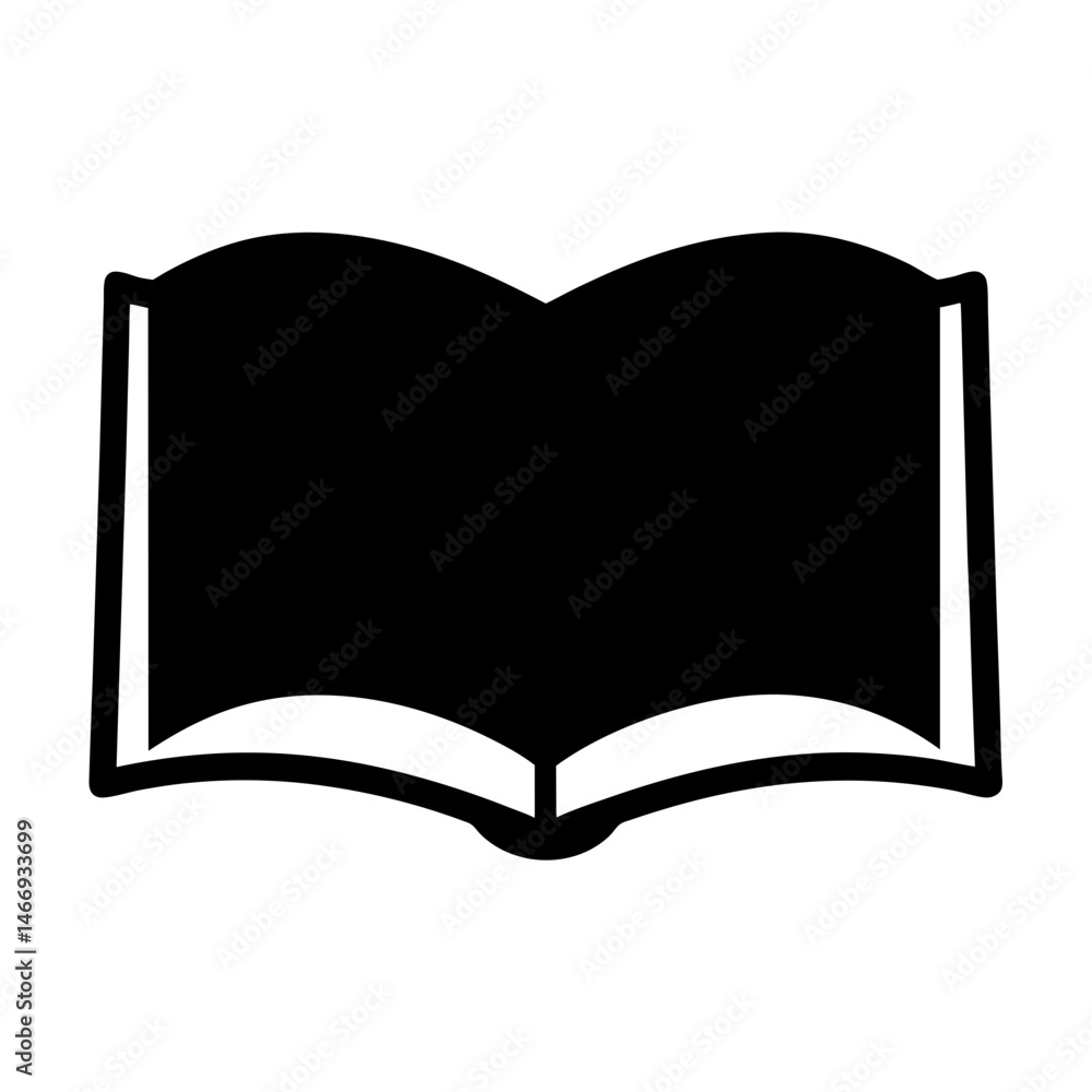 Open book icon representing knowledge, learning and information access, educational material Open book icon representing knowledge, learning and information access, educational material