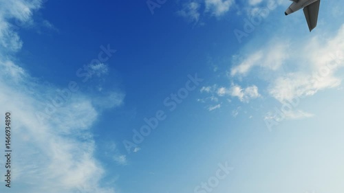 3840x2160. Airplane flying in the sky. Travel concept. 