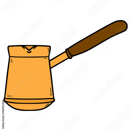 turkish coffee pot illustration hand drawn isolated vector