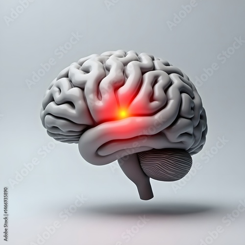 3D Brain Illustration Highlighting Tumor – World Brain Tumor Day Awareness