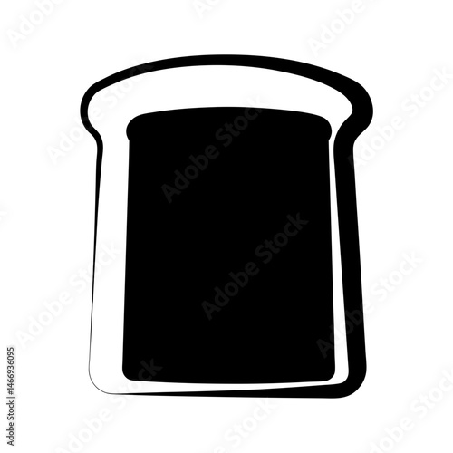 Simple minimalist black and white image of a slice of bread toast