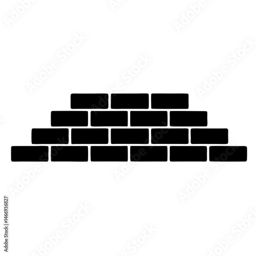 Illustration of a sturdy brick wall construction, architectural design element