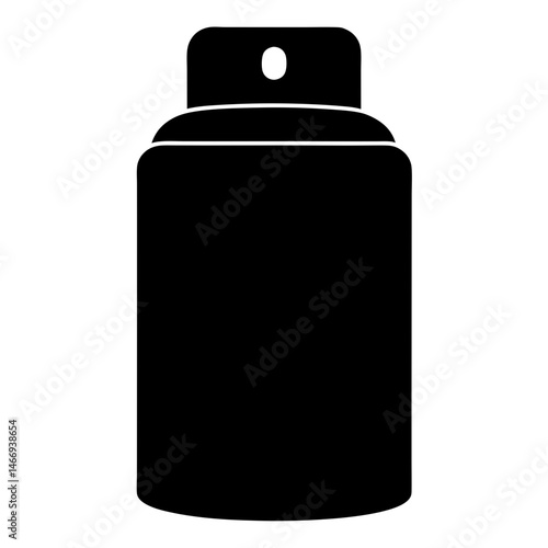 A black silhouette of a pressurized spray can with dispensing nozzle