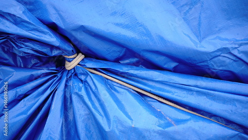 plastic tarp tied as a background