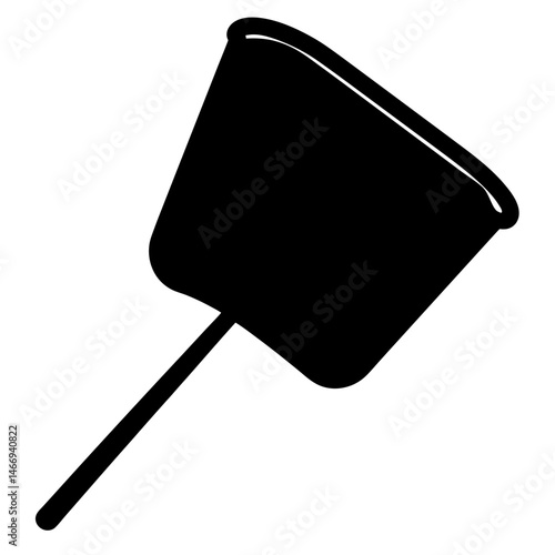 Black silhouette of a scoop on a stick, cleaning tool symbol
