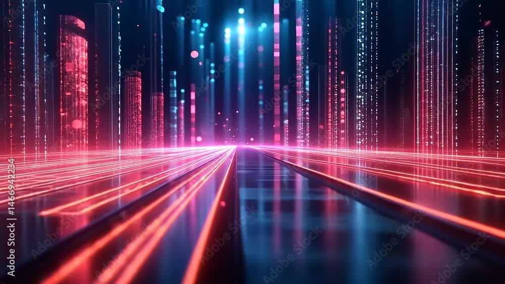 Futuristic Digital Landscape of Neon Data Streams Futuristic Digital Landscape of Neon Data Streams
