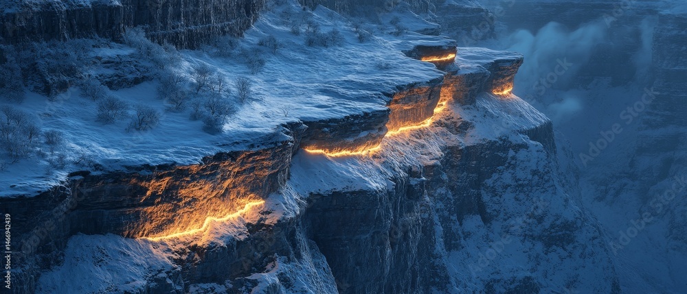 A mountain with a fire burning on it