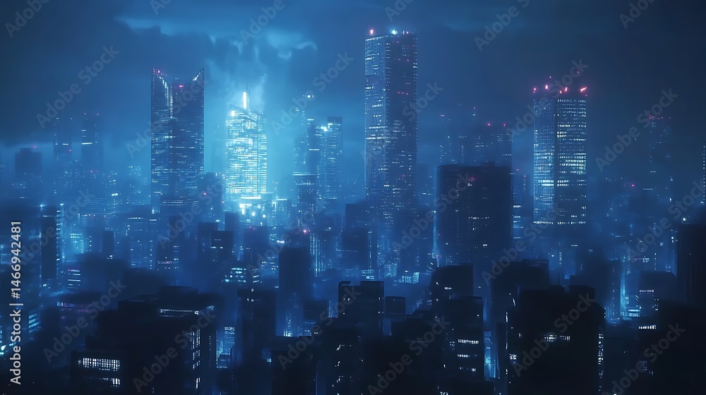 Buildings Shine Beneath Night Mountain Scene High Resolution Picture Buildings Shine Beneath Night Mountain Scene High Resolution Picture