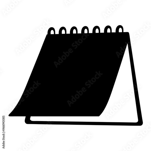 Black silhouette illustration of a tearoff calendar with day number showing