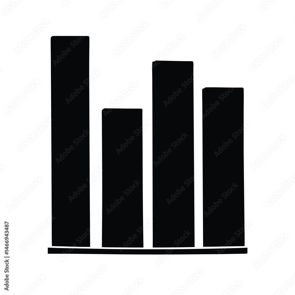 Single Graph Bars Vector Silhouette Single Graph Bars Vector Silhouette