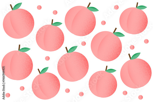 おしゃれな桃の背景イラスト