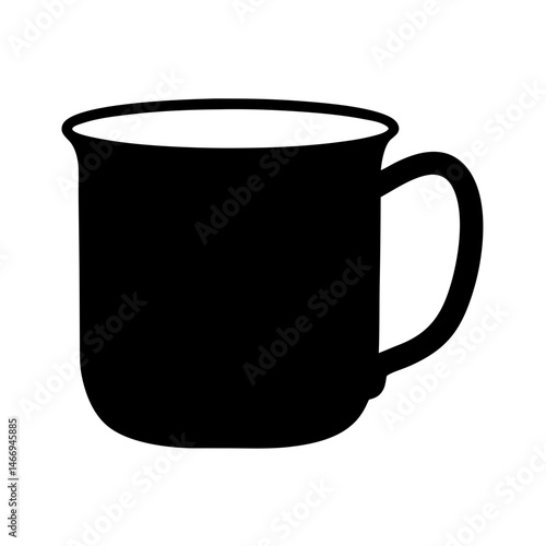 Simple vector illustration of a black coffee mug with a handle