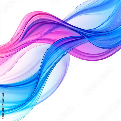 Wavy colorful ribbons design on white background