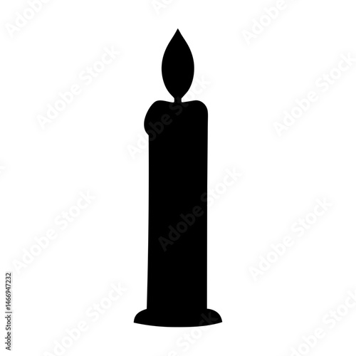 Monochromatic candle illumination, symbol of hope, remembrance, and somberness on a white background