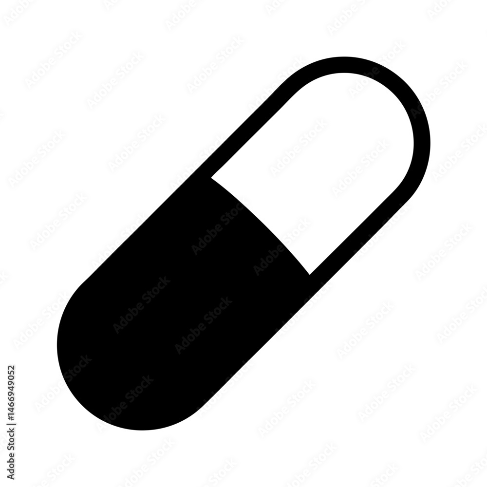Monochrome Capsule Pill Illustration A Simple Representation of Medication and Healthcare Monochrome Capsule Pill Illustration A Simple Representation of Medication and Healthcare