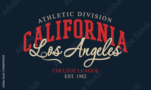 College league California Los Angeles athletic division Graphic Tee t-shirt logo slogan graphic artwork typography Apparel products.