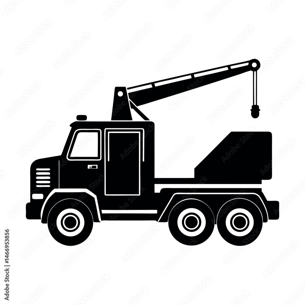 crane truck vector silhouette crane truck vector silhouette