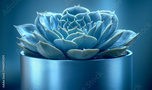 Wallpaper Mural Closeup of Blue Succulent in Metallic Pot Torontodigital.ca