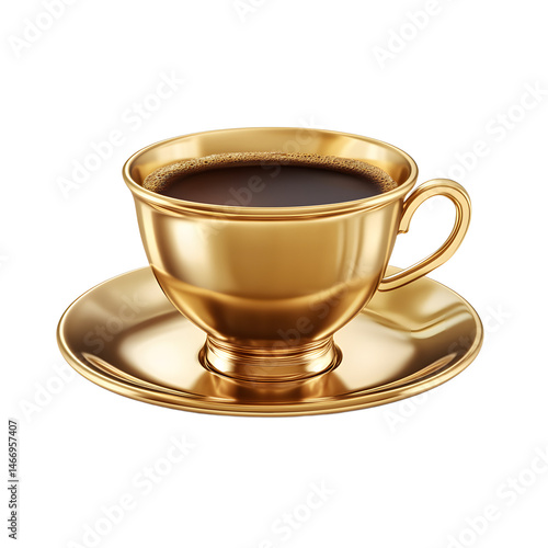 Luxurious Gold Coffee Cup and Saucer Set