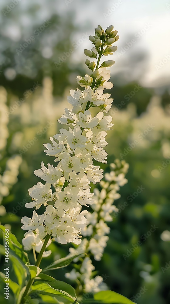 Beautiful White Spring Flowers in Nature with Shiny Sun and Blurred Background Beautiful White Spring Flowers in Nature with Shiny Sun and Blurred Background