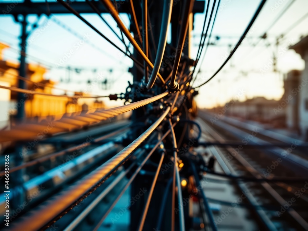 Fototapeta premium Andalusian Train Electrification Infrastructure