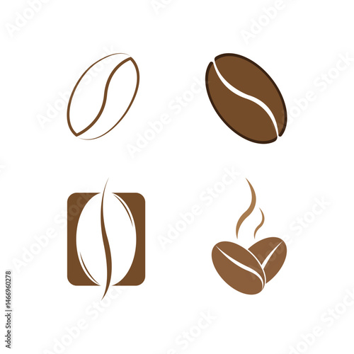 Coffee beans isolated on white background