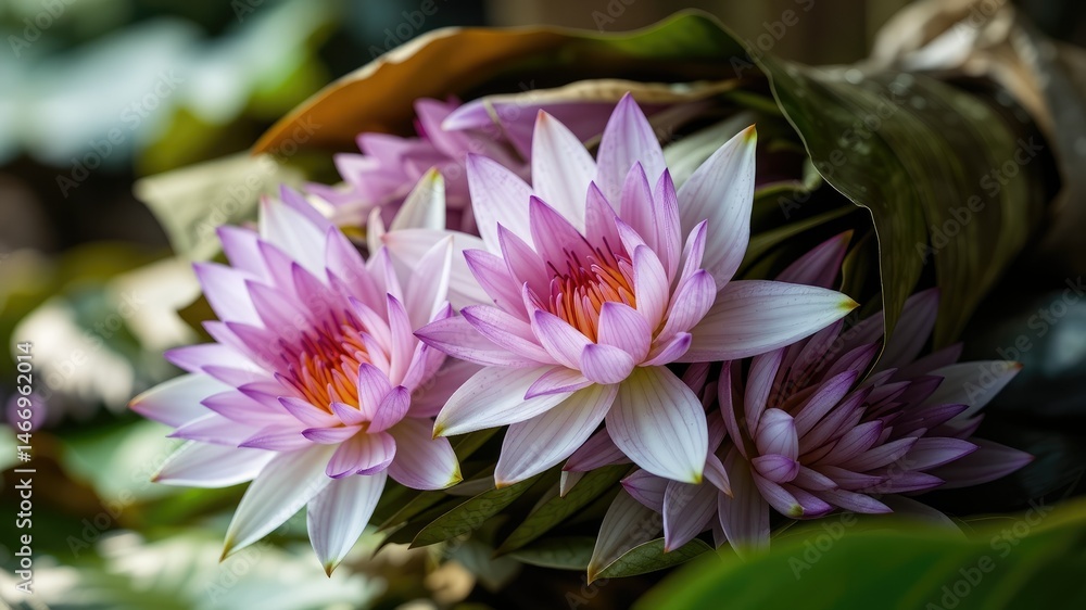 Delicate Water Lily Cluster, Natural Elegance