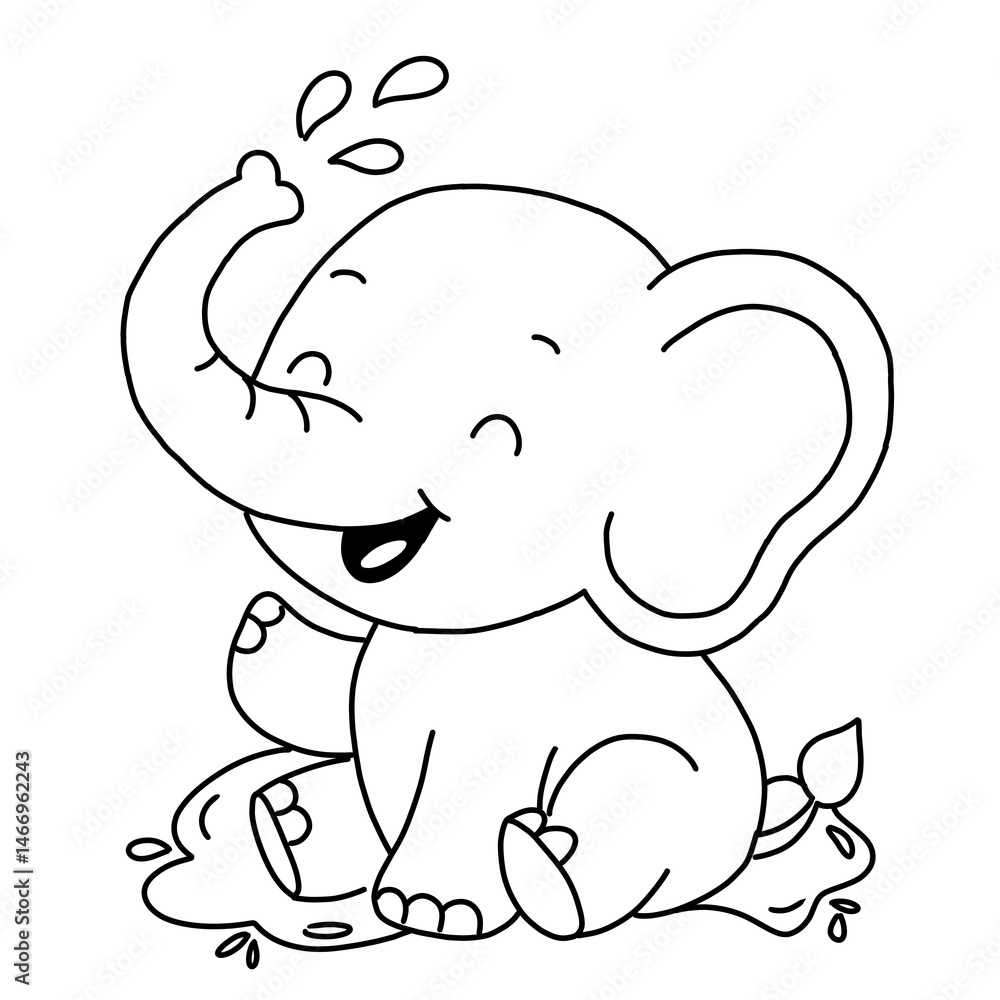 Elephant, colouring book for kids, Elephant, colouring book for kids,