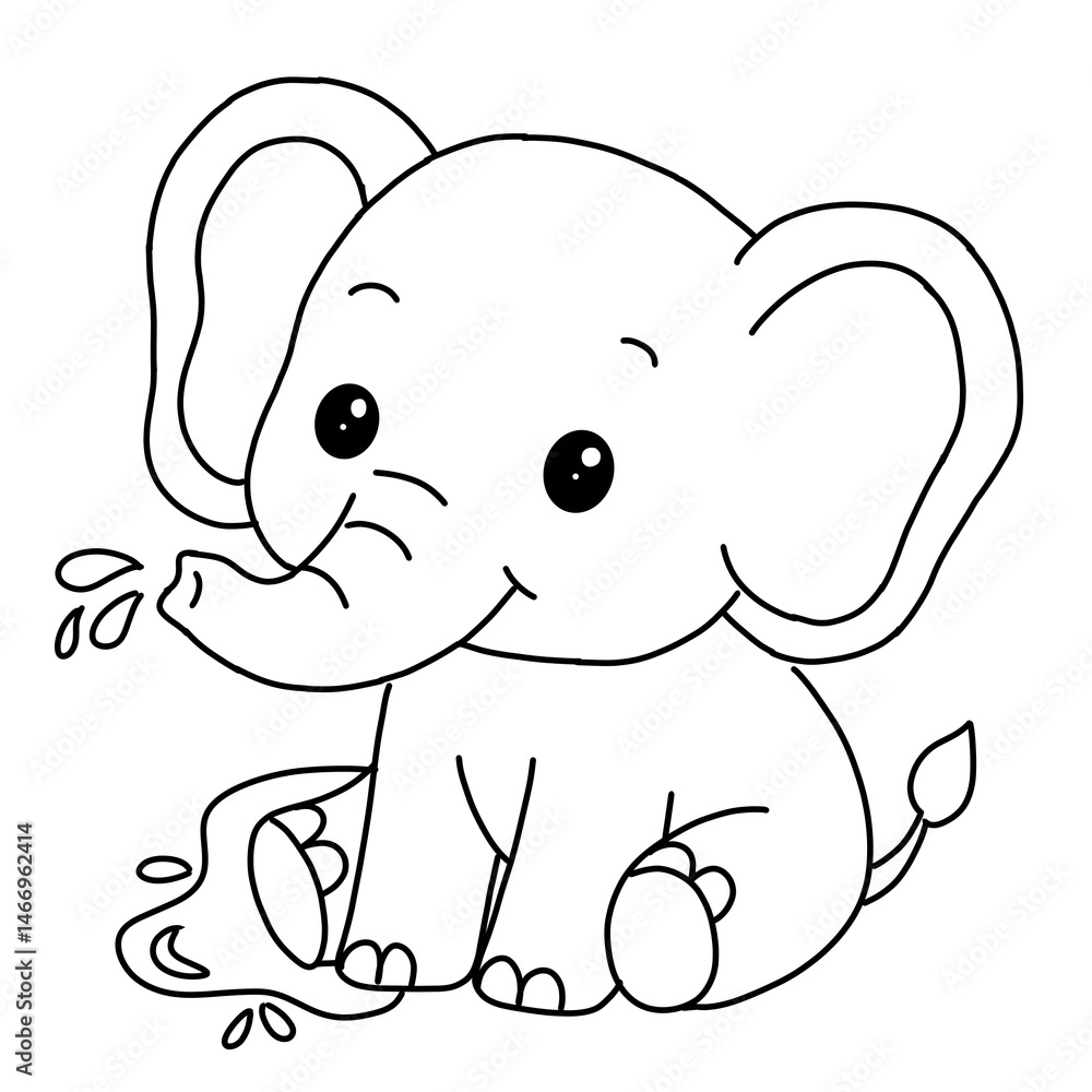 Elephant, colouring book for kids, Elephant, colouring book for kids,