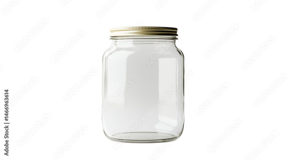 A set of 22 clean, empty glass jar with no label, isolated on a transparent background A set of 22 clean, empty glass jar with no label, isolated on a transparent background