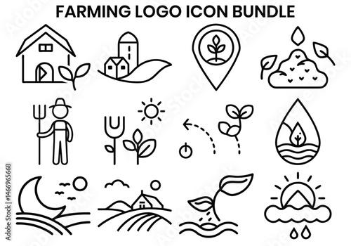 Farming logo icon Bundle vector illustration 