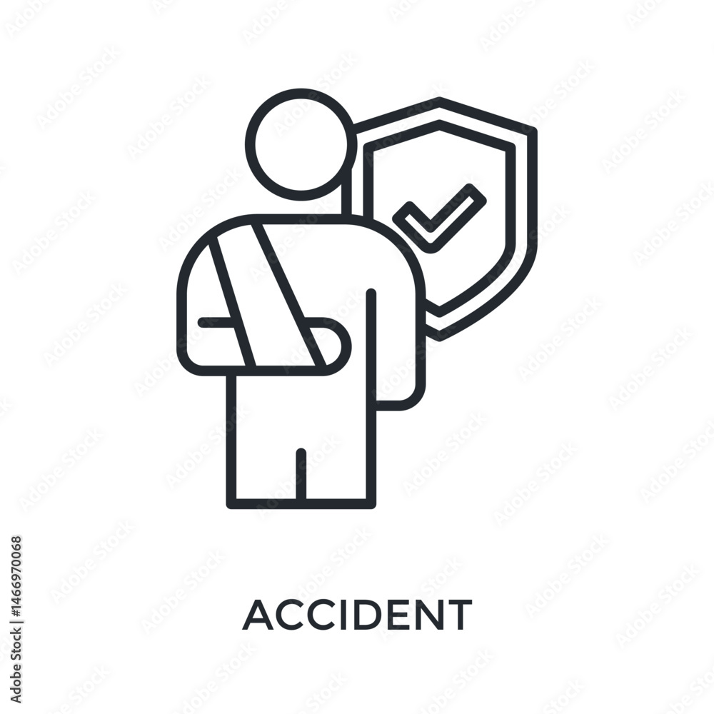 Fototapeta premium Accident Icon Outline Style. Vector Illustration For Graphic Design