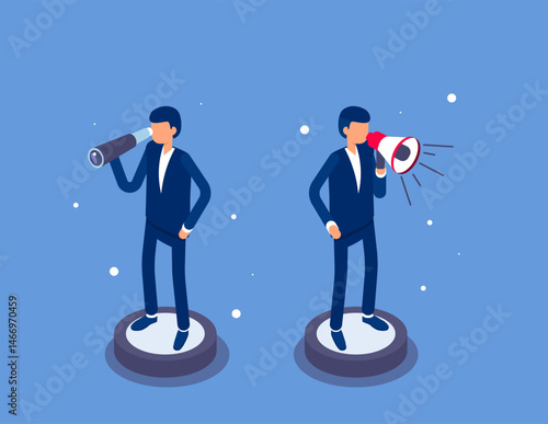 We are hiring concept banner.  Flat isometric vector illustration