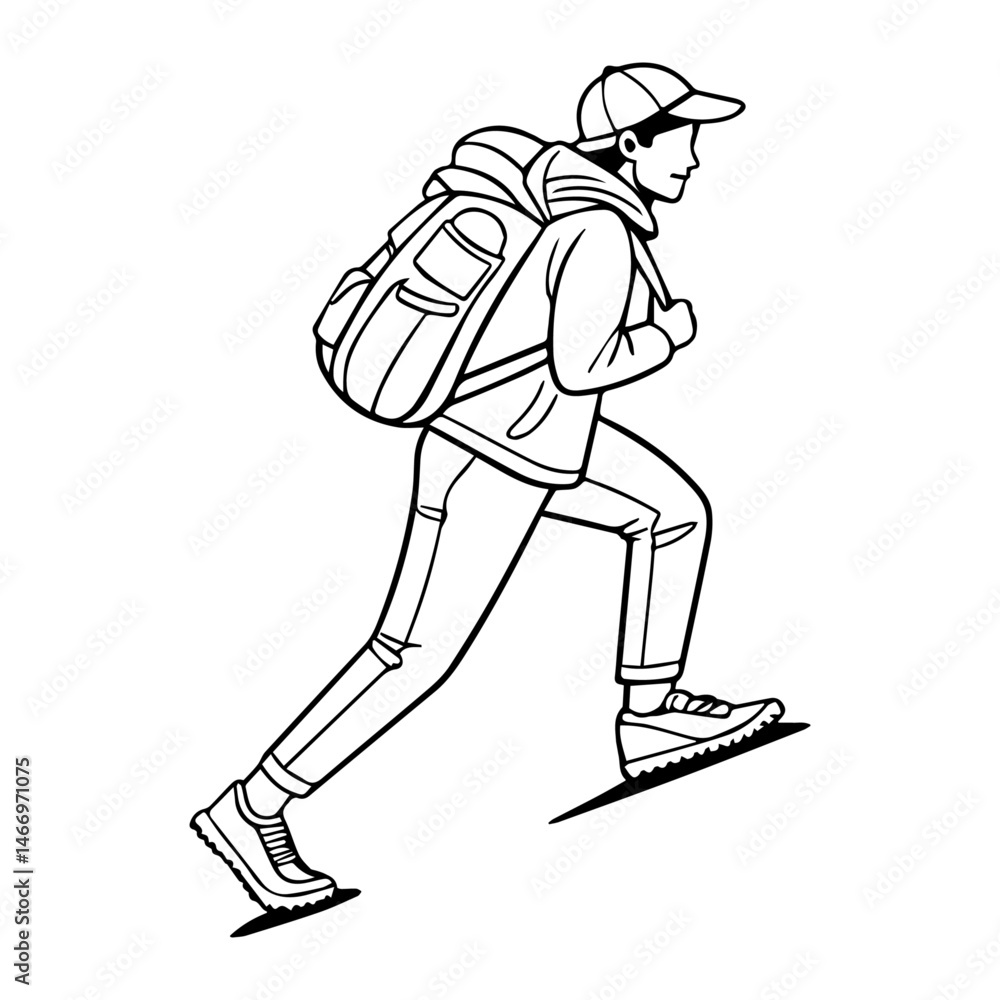 Fototapeta premium Hiker Silhouette