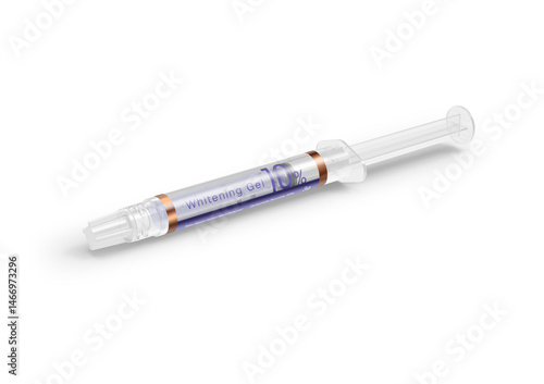 3D rendering of a teeth whitening syringe isolated on a transparent background