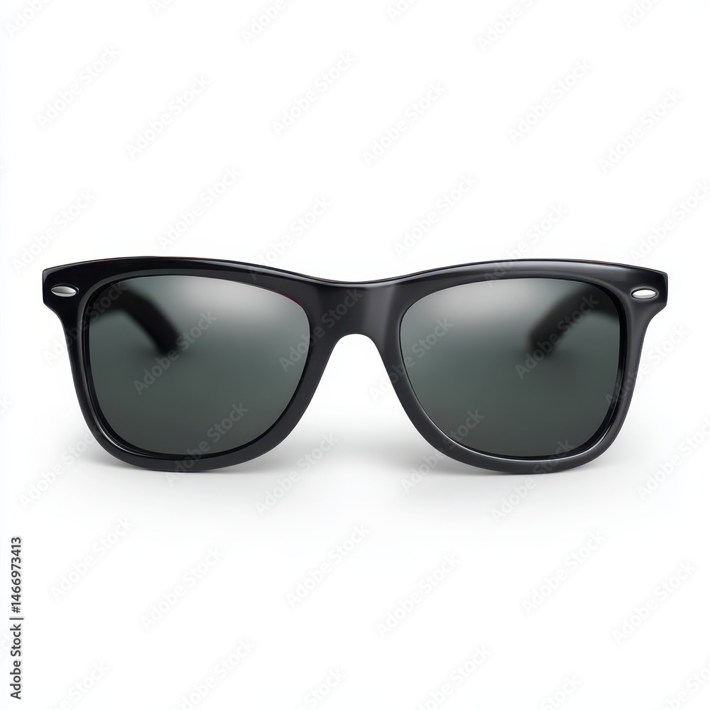 Fototapeta premium Sunglasses with a dark frame isolated on white background