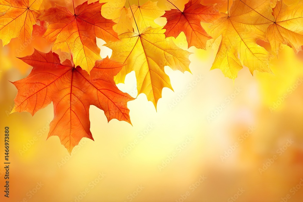 Autumn's Warm Embrace A Cascade of Vibrant Maple Leaves in Golden Light Autumn's Warm Embrace A Cascade of Vibrant Maple Leaves in Golden Light